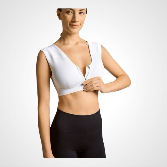 Tommie Copper Zip Up Shoulder Support Bra in White NWT - Picture 2 of 5